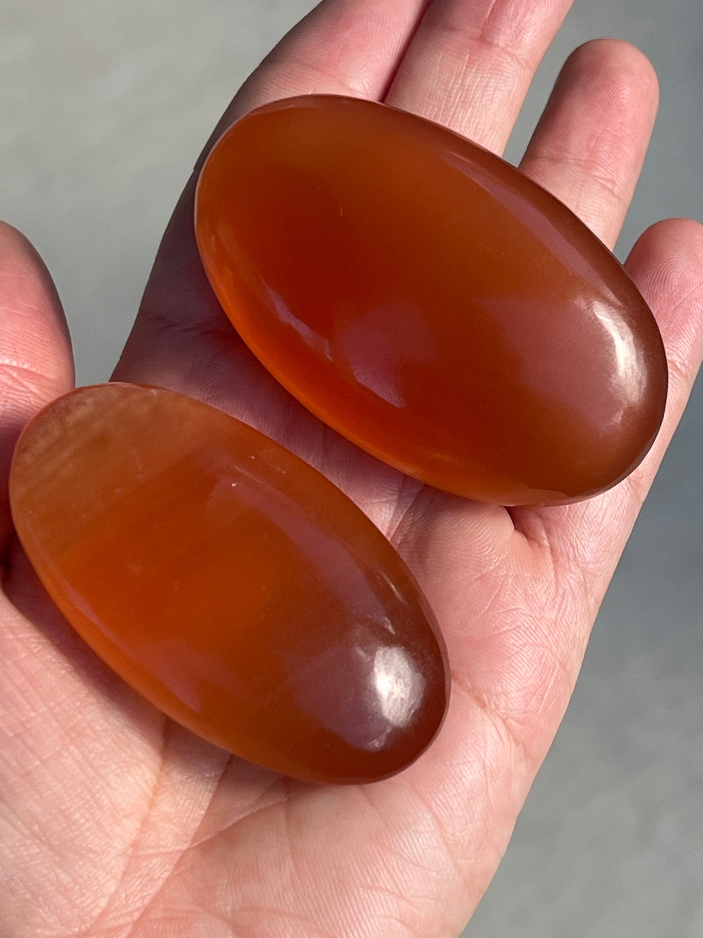 “Sweet Life” Honey Calcite Palm Stones