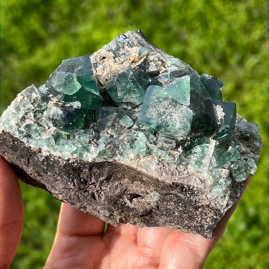 Heavy Metal Pocket English Fluorite Cluster HM-8