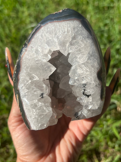 “Crystalline Cathedral” Druzy Black Agate Cutbase