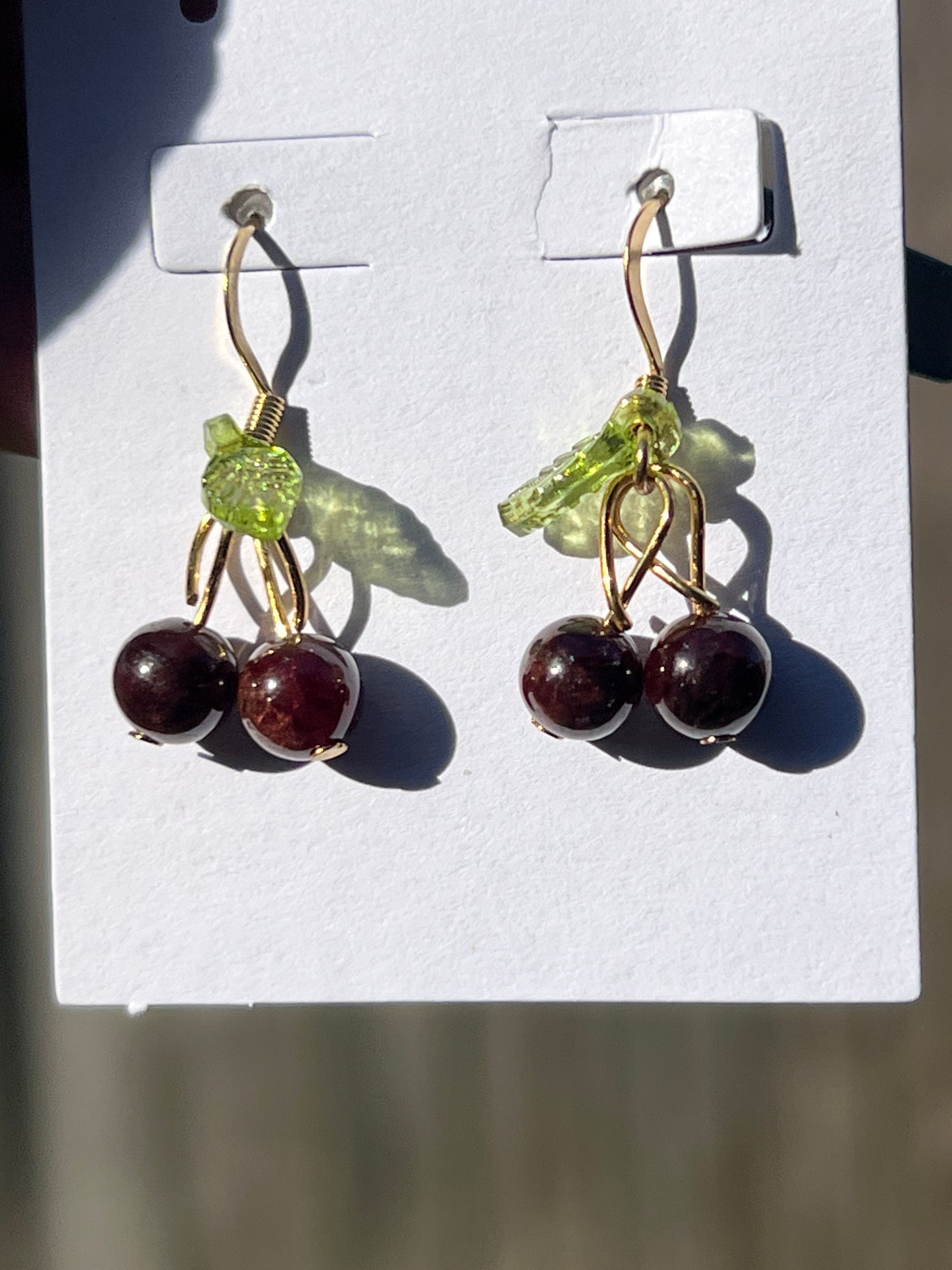 “Mon Cherry” Garnet Cherry Earrings