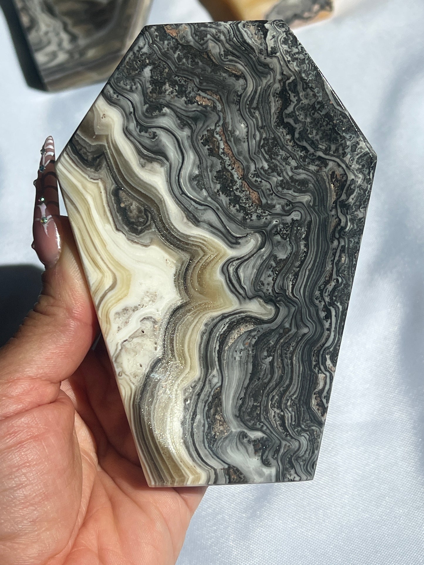 “Tomb” Onyx & Calcite Coffin Dishes