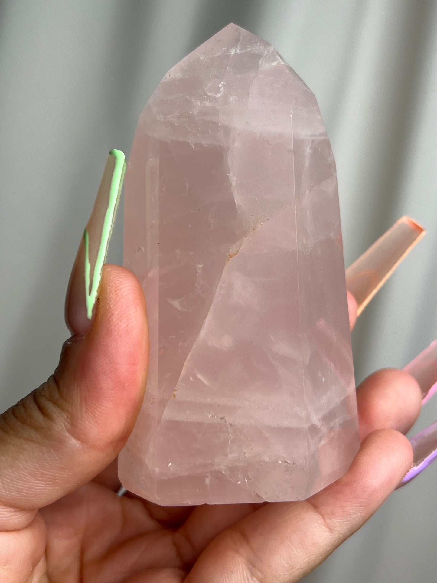 “Dusty Rose” Brazilian Rose Quartz Tower