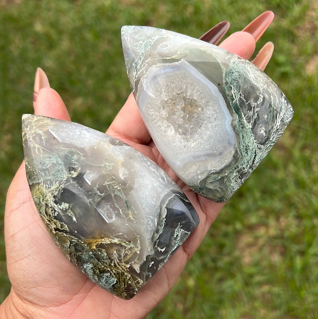 “Garden Gnome” Moss Agate Free Forms