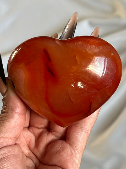 “Pasión” Large Carnelian Hearts