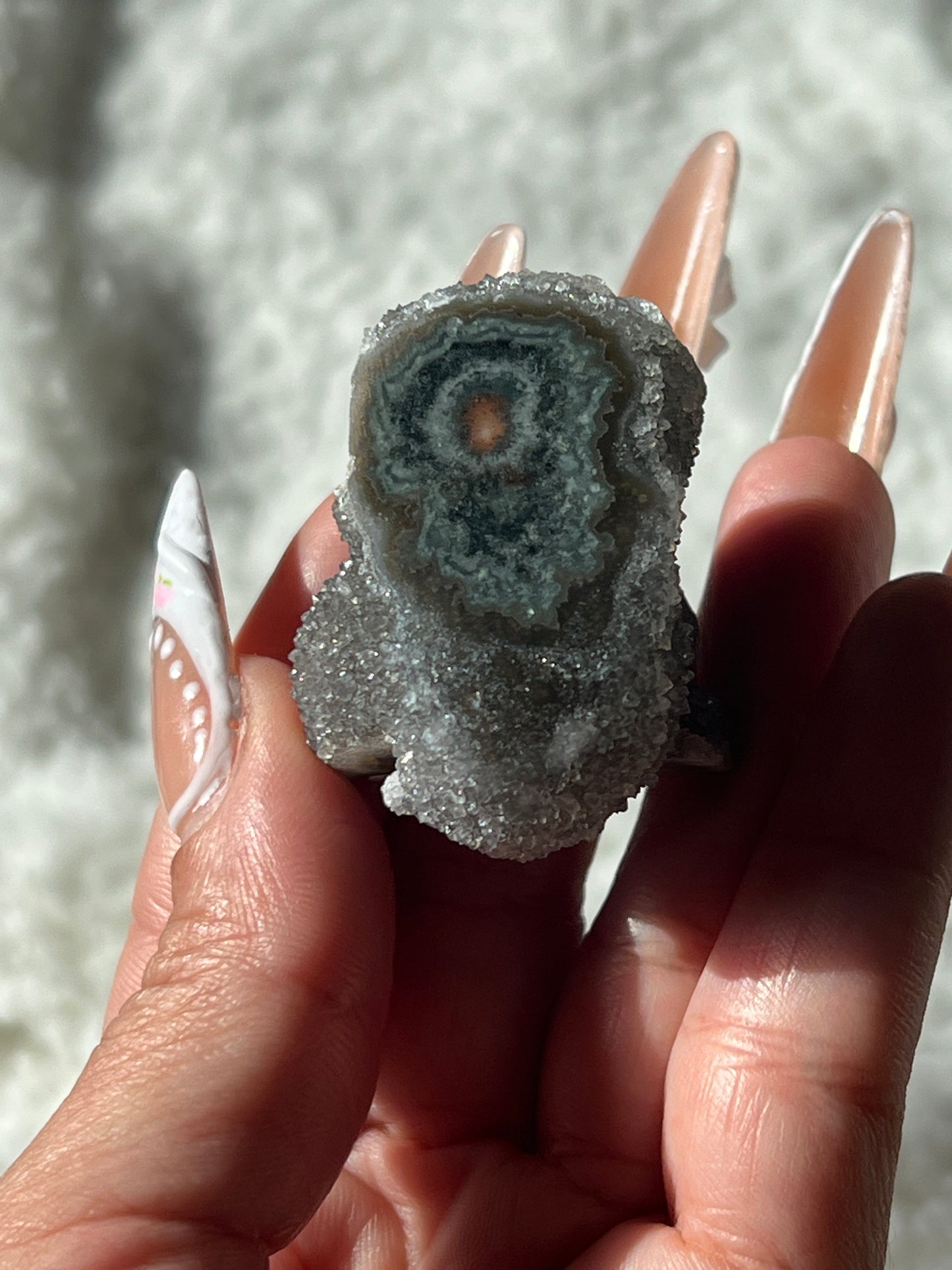 “Cute Cosmic Cyclops” Uruguayan Amethyst Clusters with Stalactite Eyes