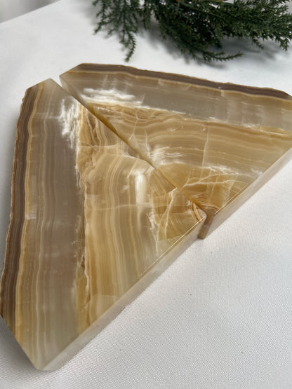 “Librarian” Banded Calcite Bookends