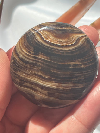 “Fresh Baked” Small Chocolate Calcite Palm Stones