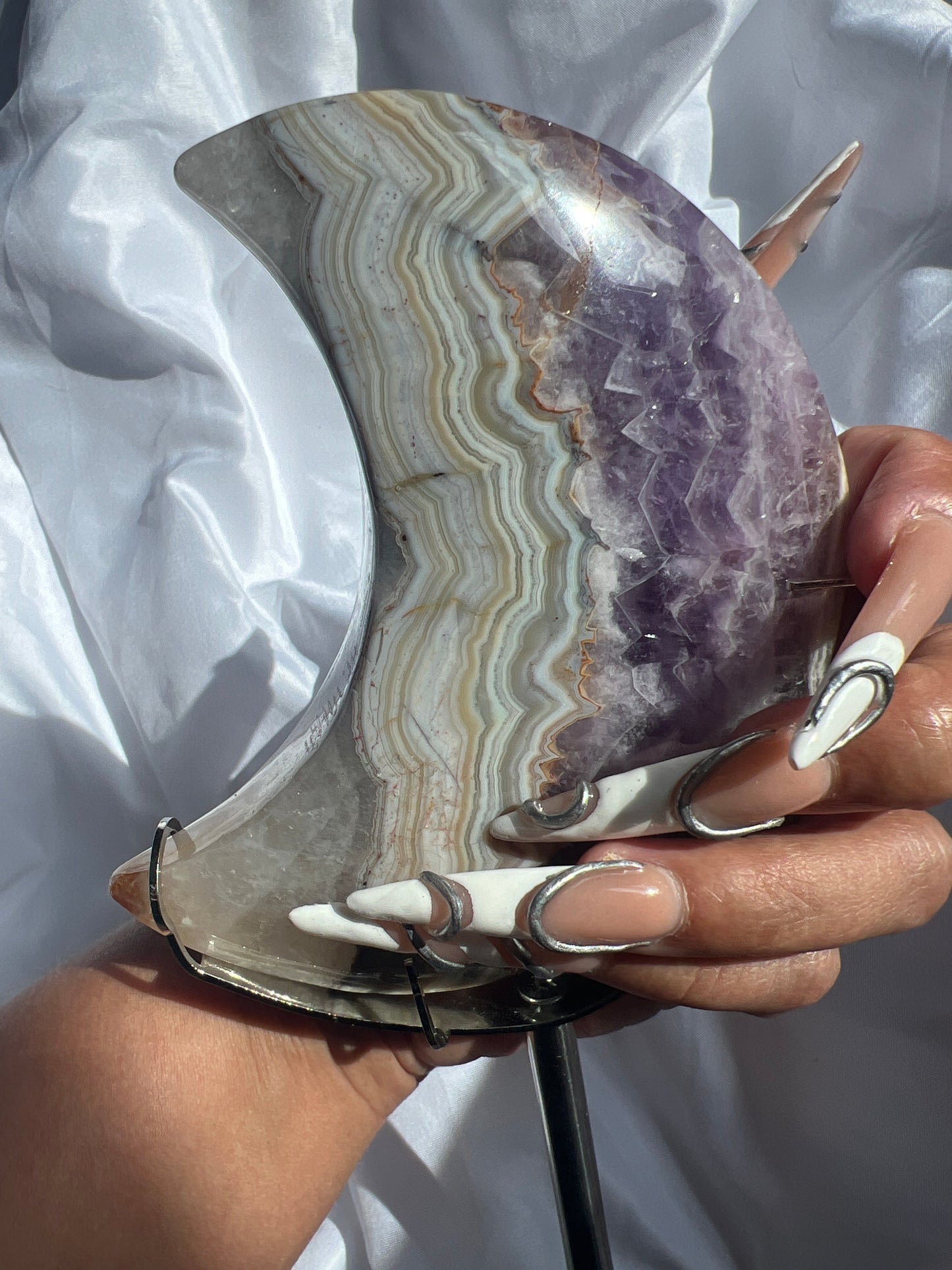 “Violet Eclipse” Amethyst and Agate Moon