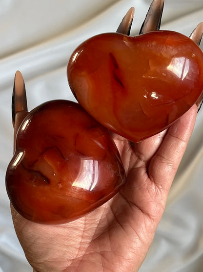 “Pasión” Large Carnelian Hearts