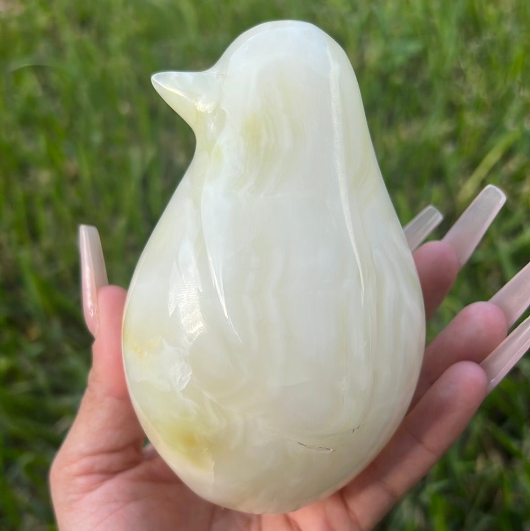 “Glacial Green” Green Onyx Penguin