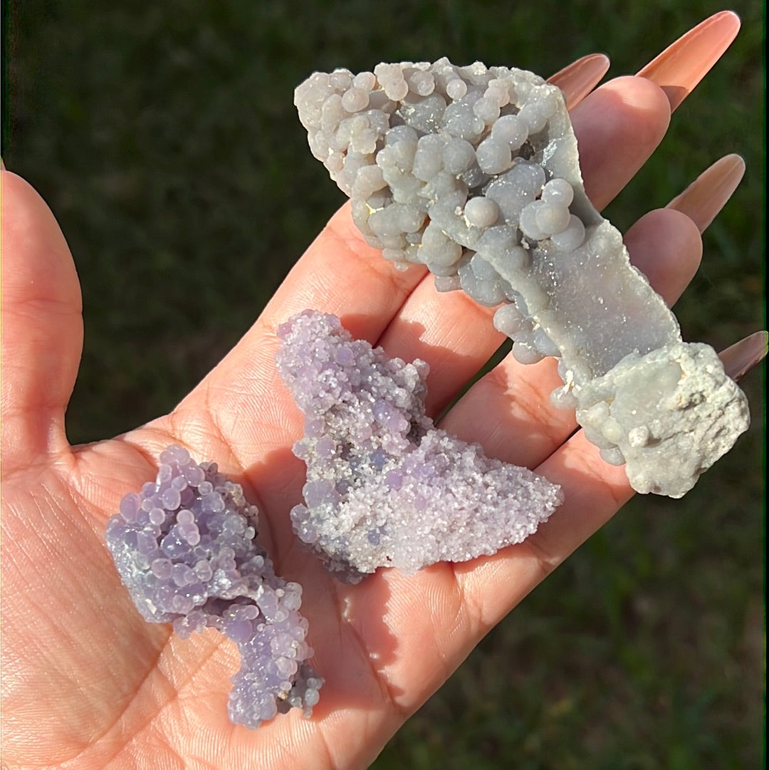 “Treats from the Crypt” Druzy Grape Agate Clusters
