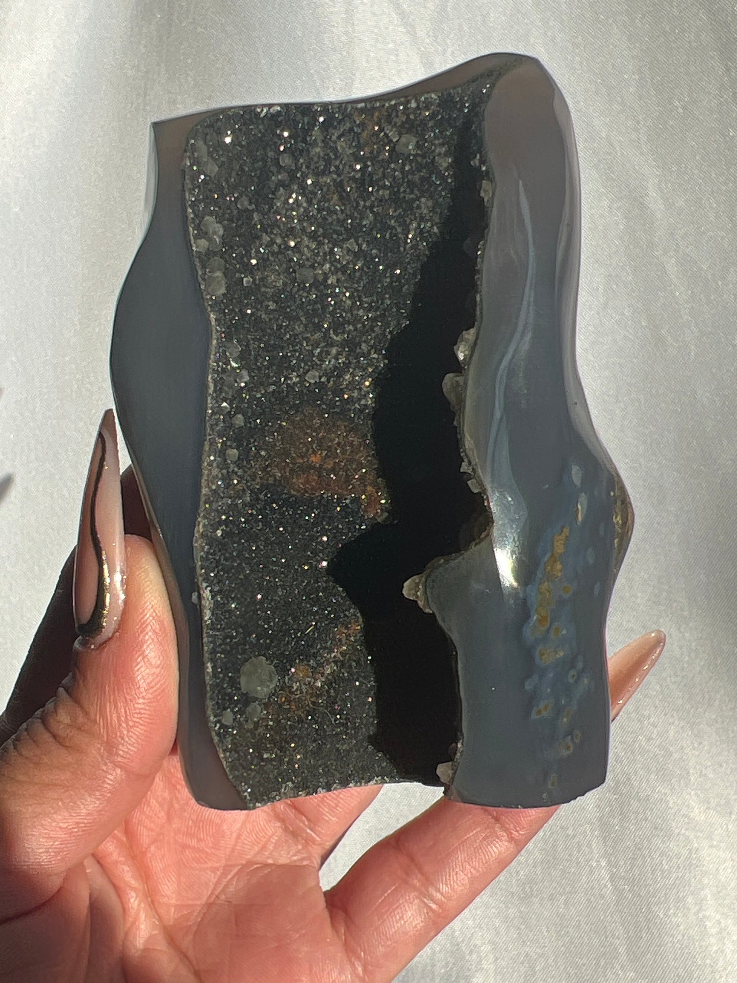 “Back to Black” Druzy Agate Free Form