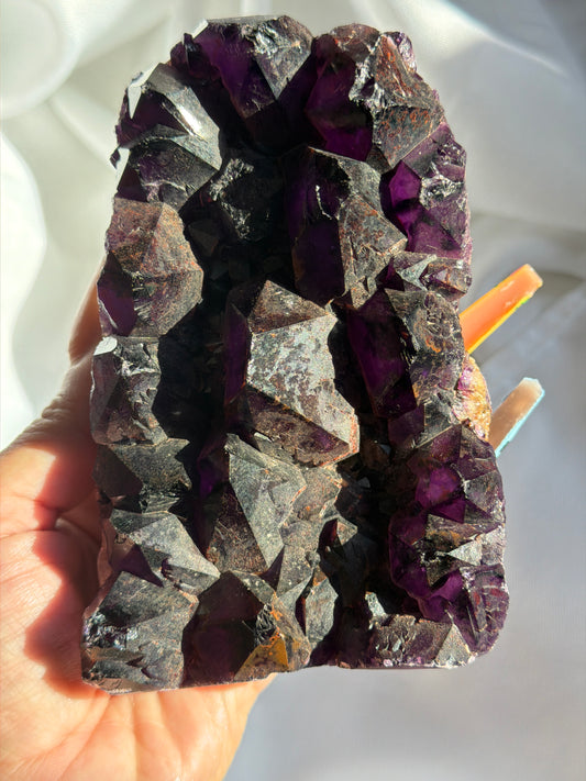 “Cosmic Craters” Extraterrestrial Amethyst Cluster