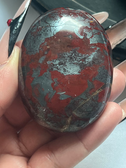 “Blood & Blade” Jaspilite Palm Stones