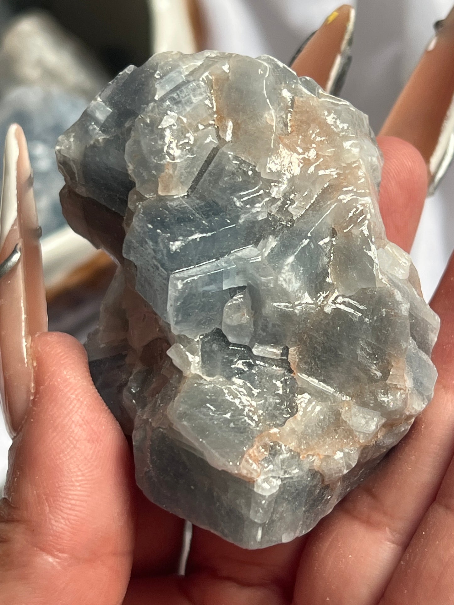 “Wispy Waves” Blue Calcite Chunks