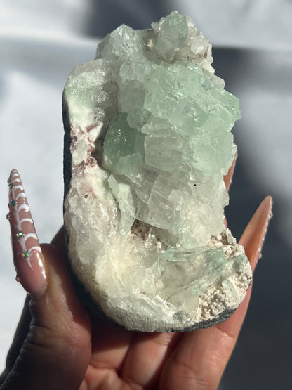 “Fresh Mint” Himalayan Green Apophyllite Clusters