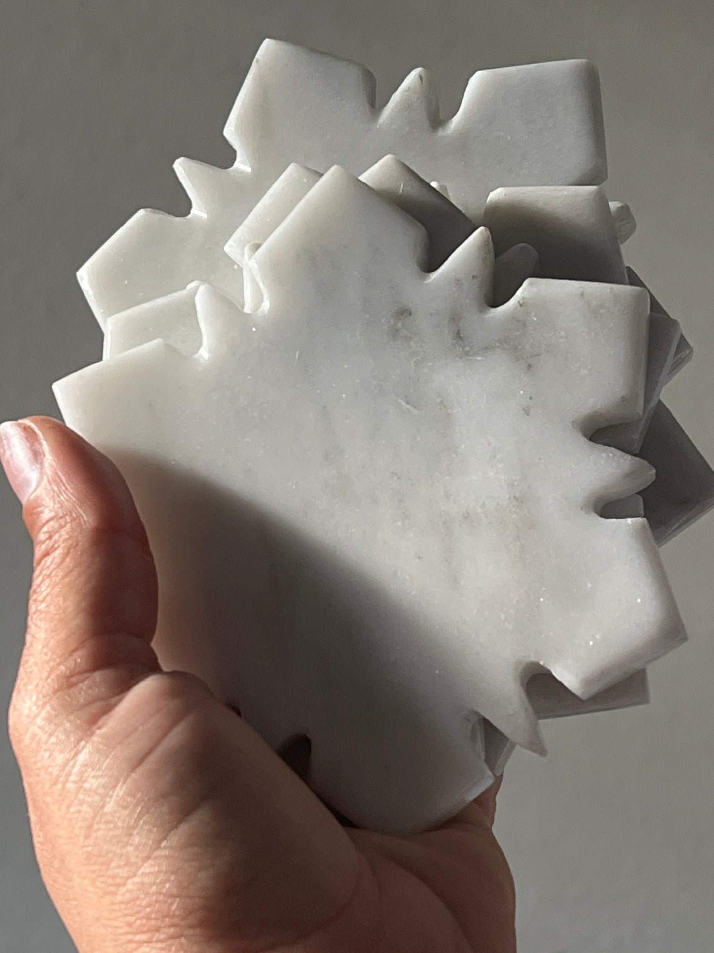 “Snow Flurries” Marble Snowflake Coasters