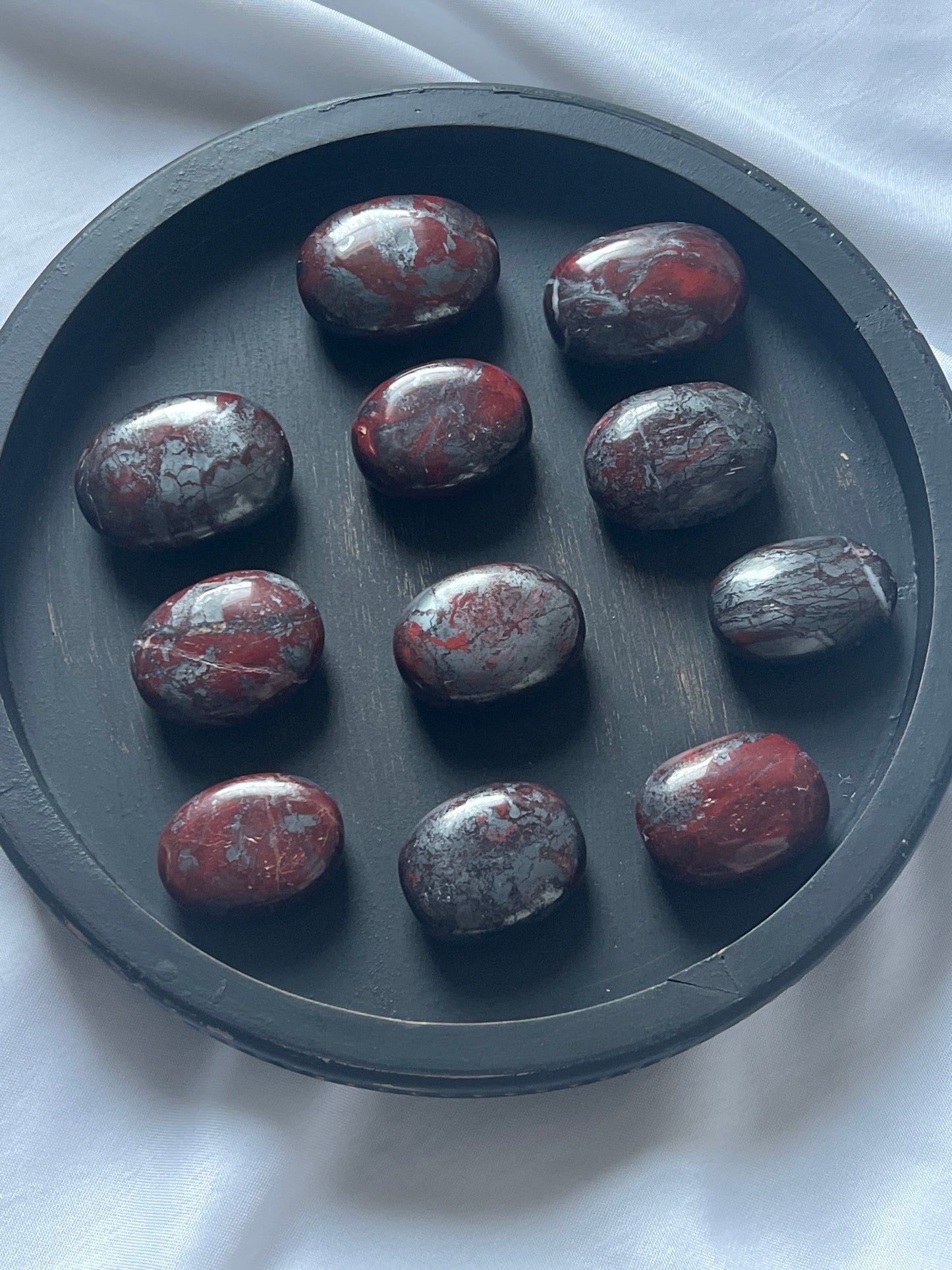 “Blood & Blade” Jaspilite Palm Stones