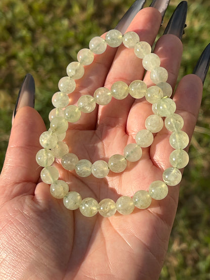 “Minty Fresh” Prehnite Bracelets