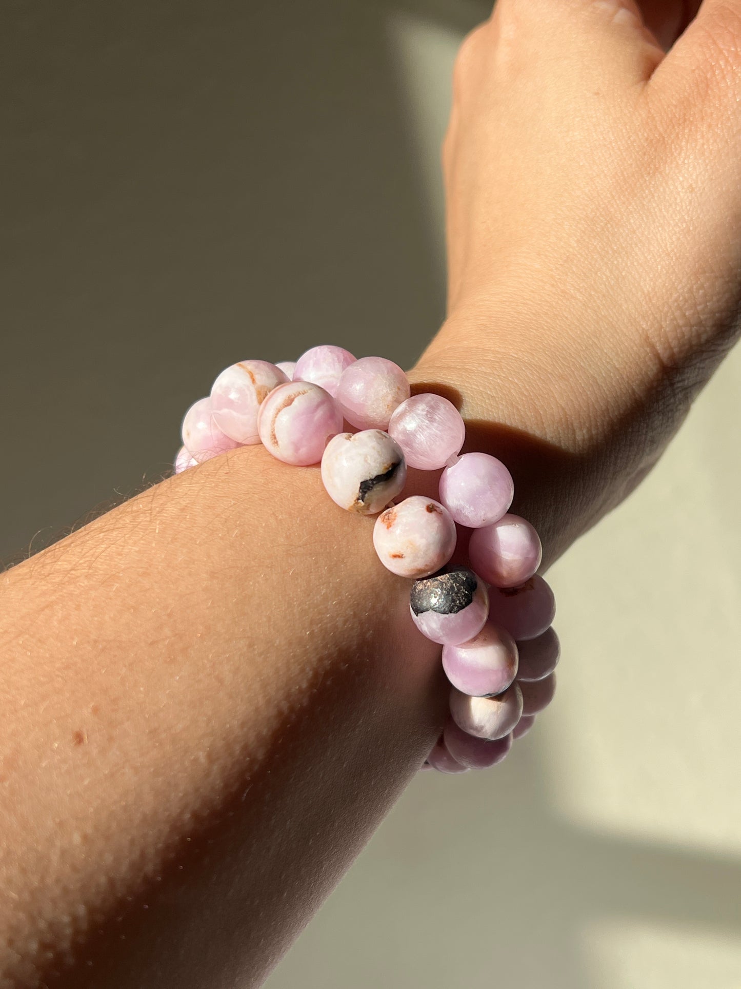 “Witch’s Brew” Pink Aragonite Bracelets