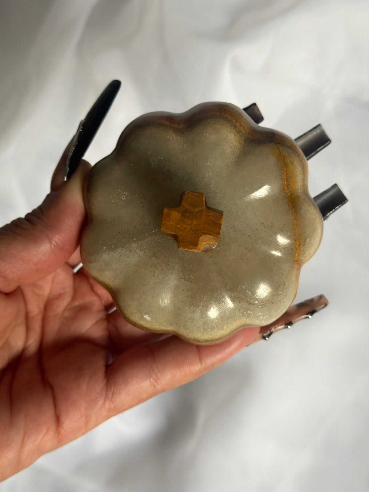 “Sage Patch“ Green Onyx Pumpkins