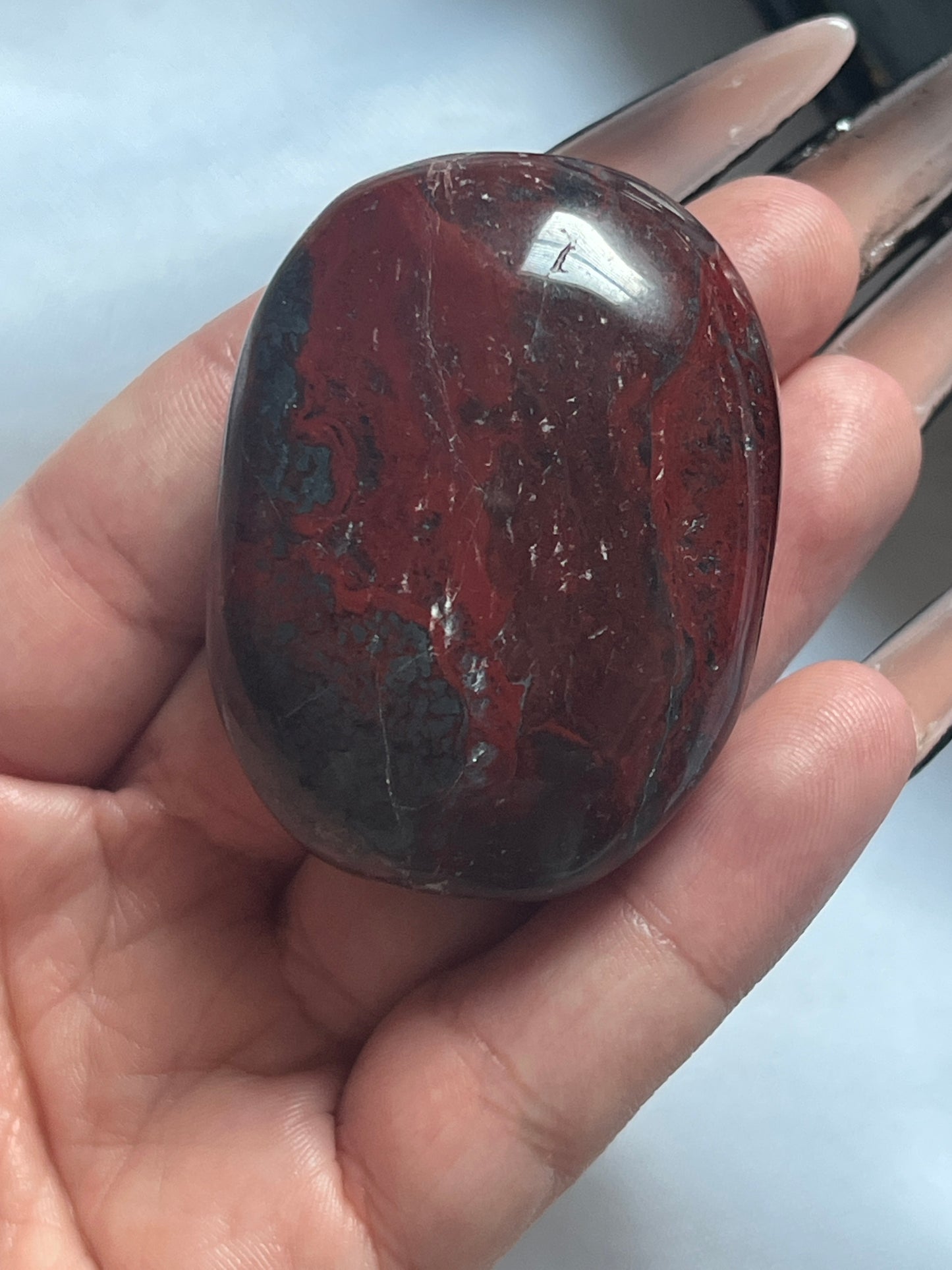 “Blood & Blade” Jaspilite Palm Stones