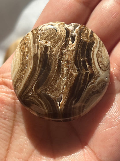 “Fresh Baked” Small Chocolate Calcite Palm Stones