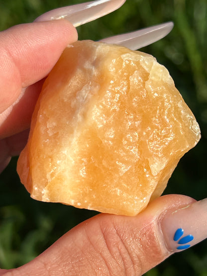 “Dreamsicle Dollops” Juicy Orange Calcite Chunks