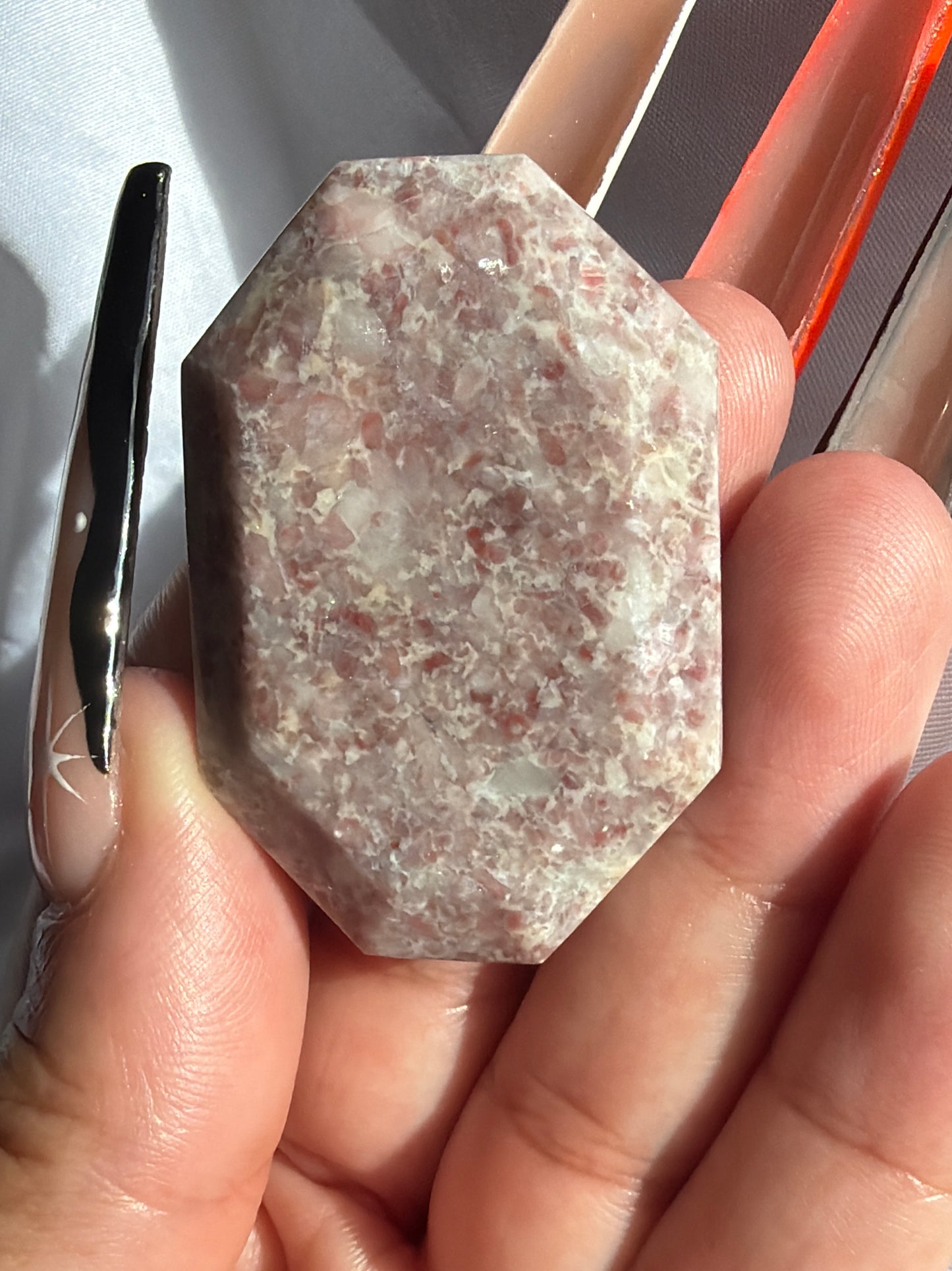 “Evolution” Faceted Crystal Palm Stones