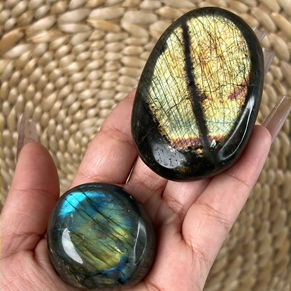 “Glow with the Flow” Labradorite Palm Stones