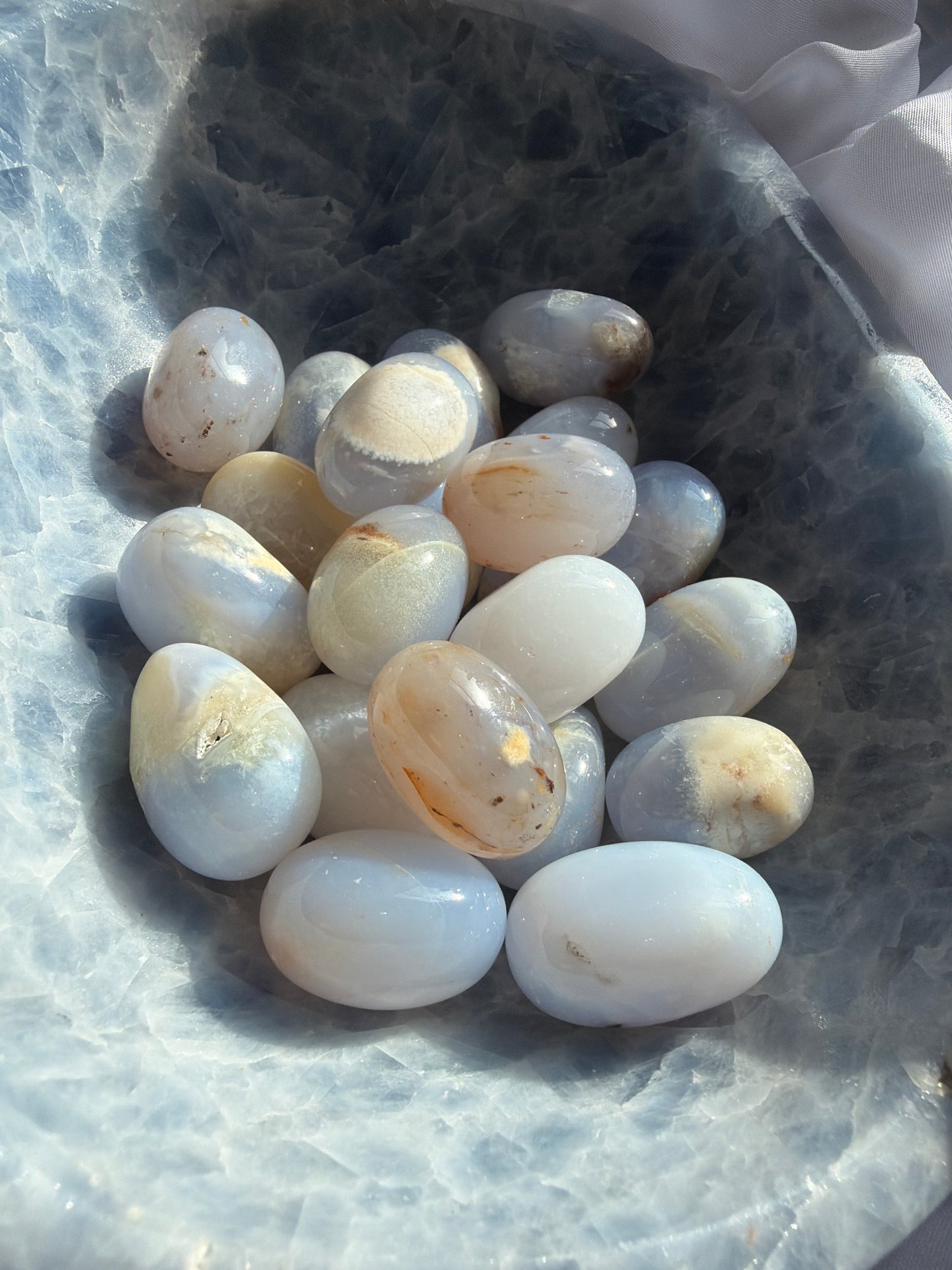 “Baby Blues” Blue Chalcedony Tumbles