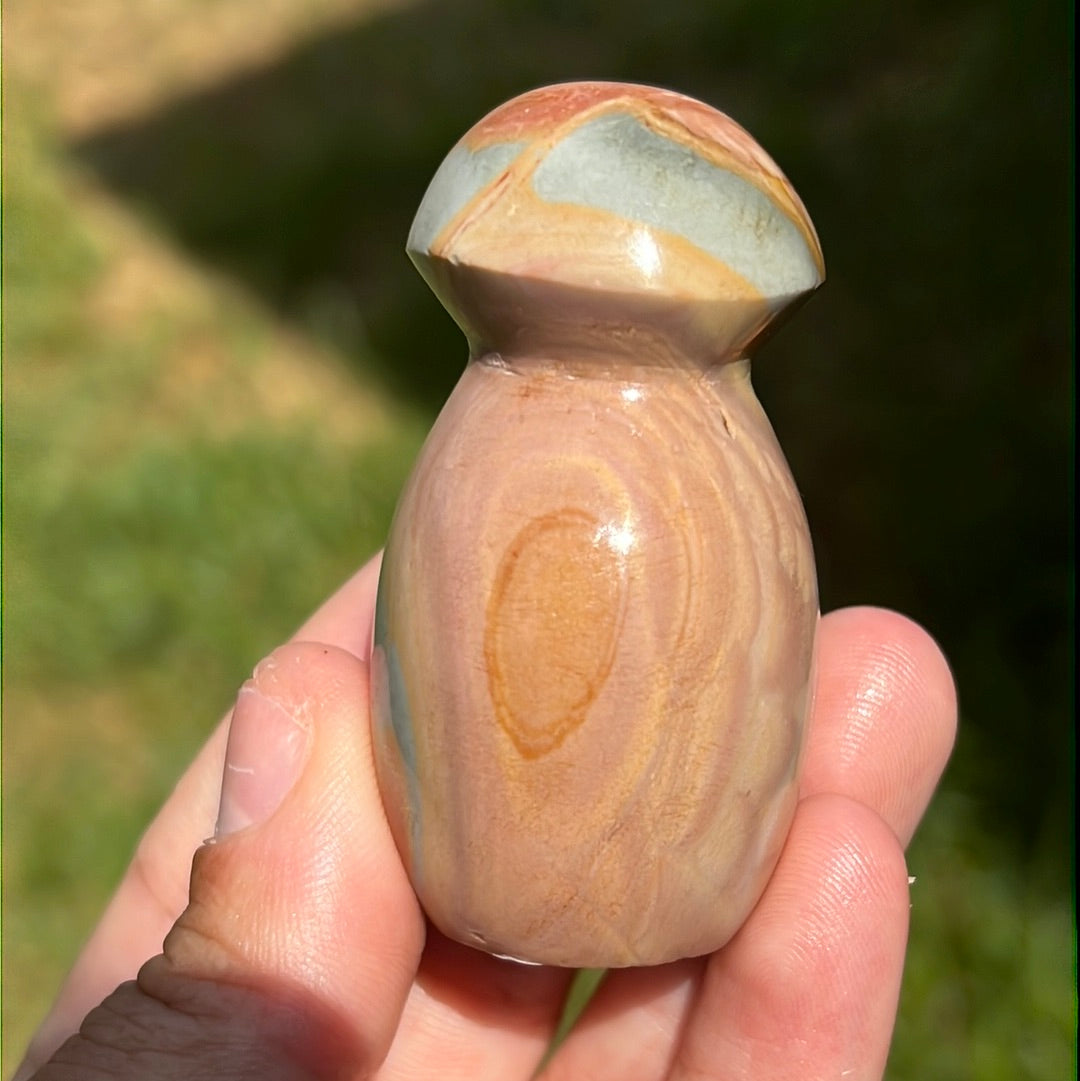 “Pink Pocket” Polychrome Jasper Mushrooms