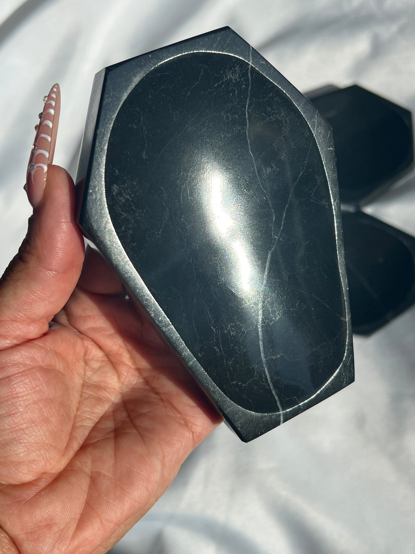 “Darkest Night” Black Marble Coffin Dishes