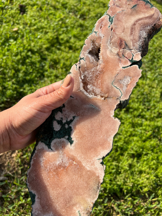 “Sugarcoated” Druzy Pink Amethyst Slab 1