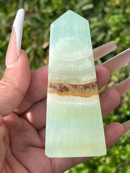 “Island Time” Pistachio Calcite Towers