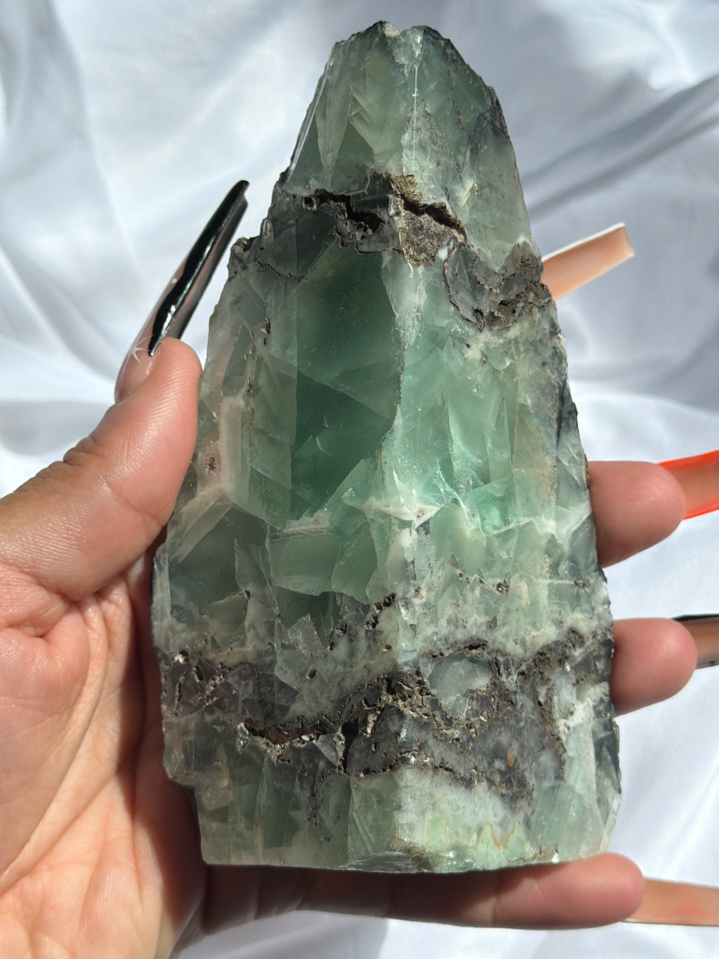 “Enchanted Lagoon” Self-Standing Fluorite Free Forms