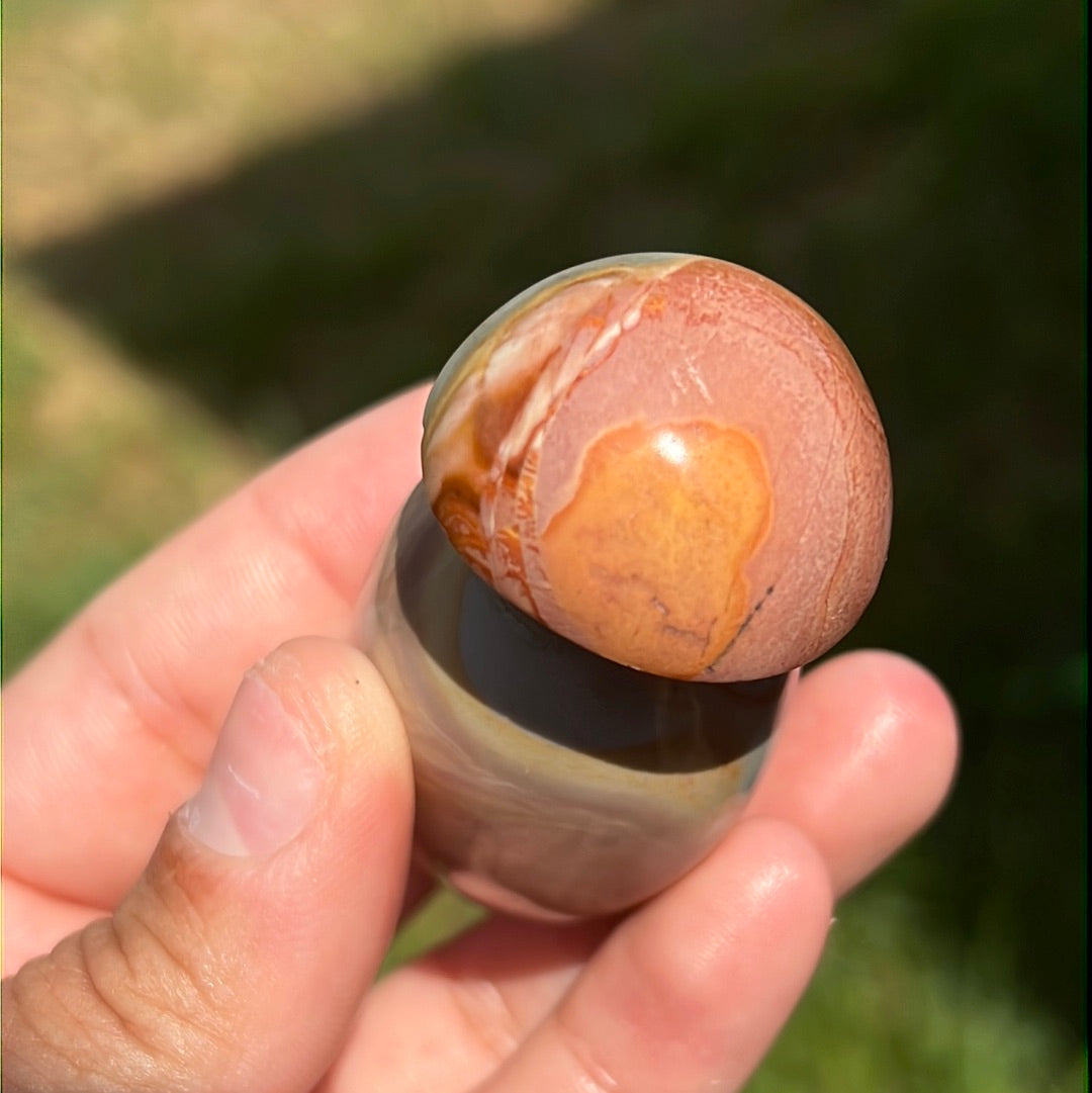 “Pink Pocket” Polychrome Jasper Mushrooms