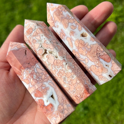 Small Pink Agate Towers