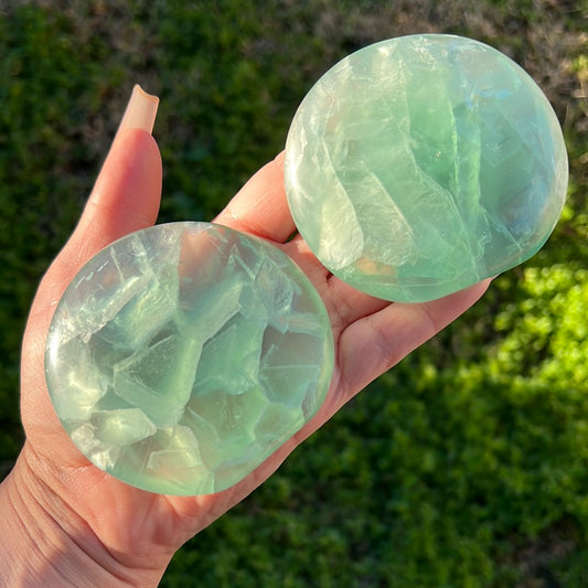 “Green Goblin” Green Fluorite Free Forms/Palm Stones