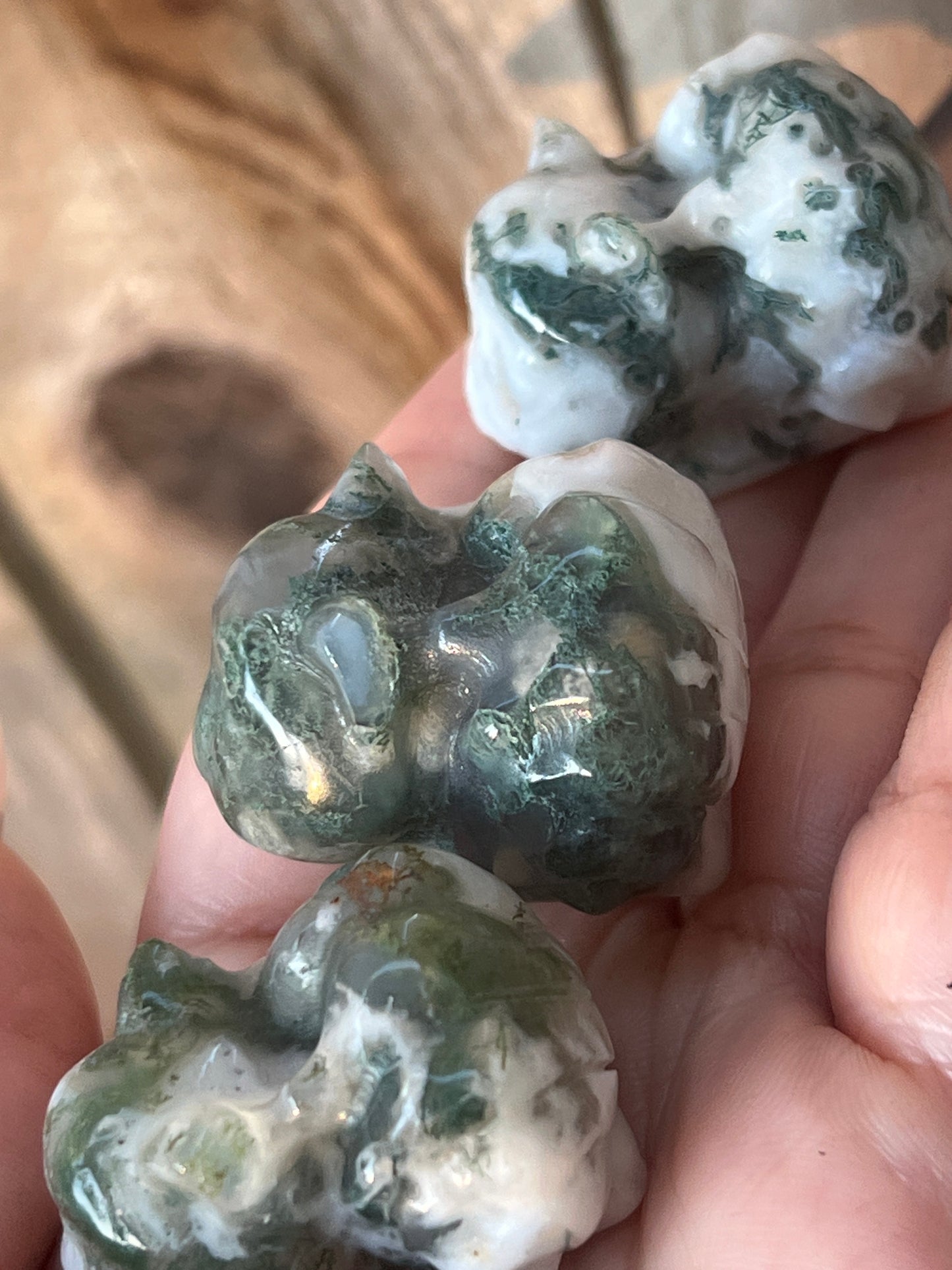 “Foxtrot” Moss Agate Foxes