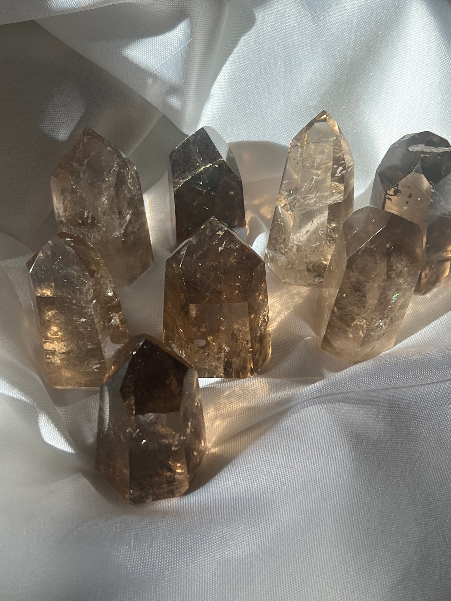 Small Champagne Smoky Quartz Towers