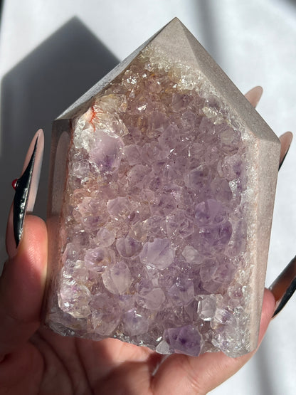 “Fae Chalet” Pink Amethyst Tower