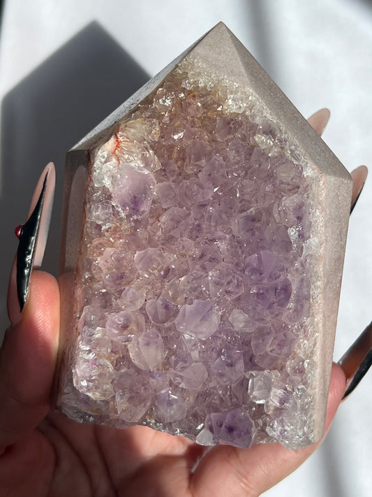 “Fae Chalet” Pink Amethyst Tower