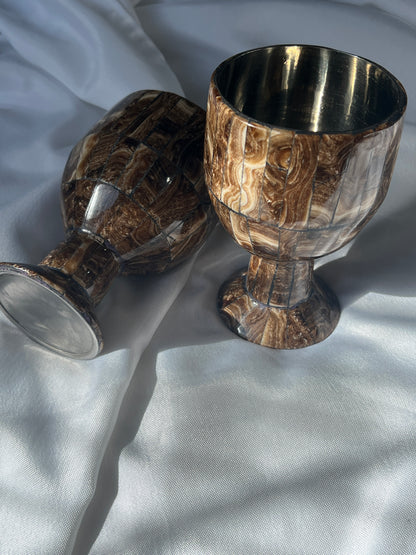 “Great Hall” Chocolate Calcite Goblets