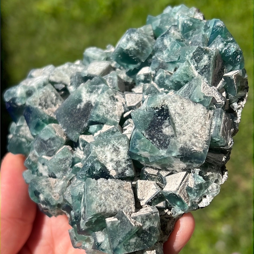 Large Heavy Metal English Fluorite Cluster HM-3