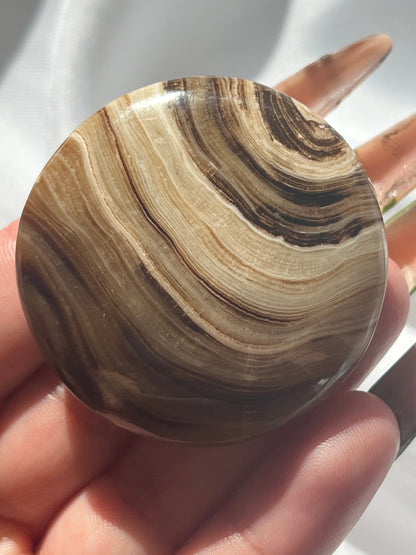 “Fresh Baked” Small Chocolate Calcite Palm Stones