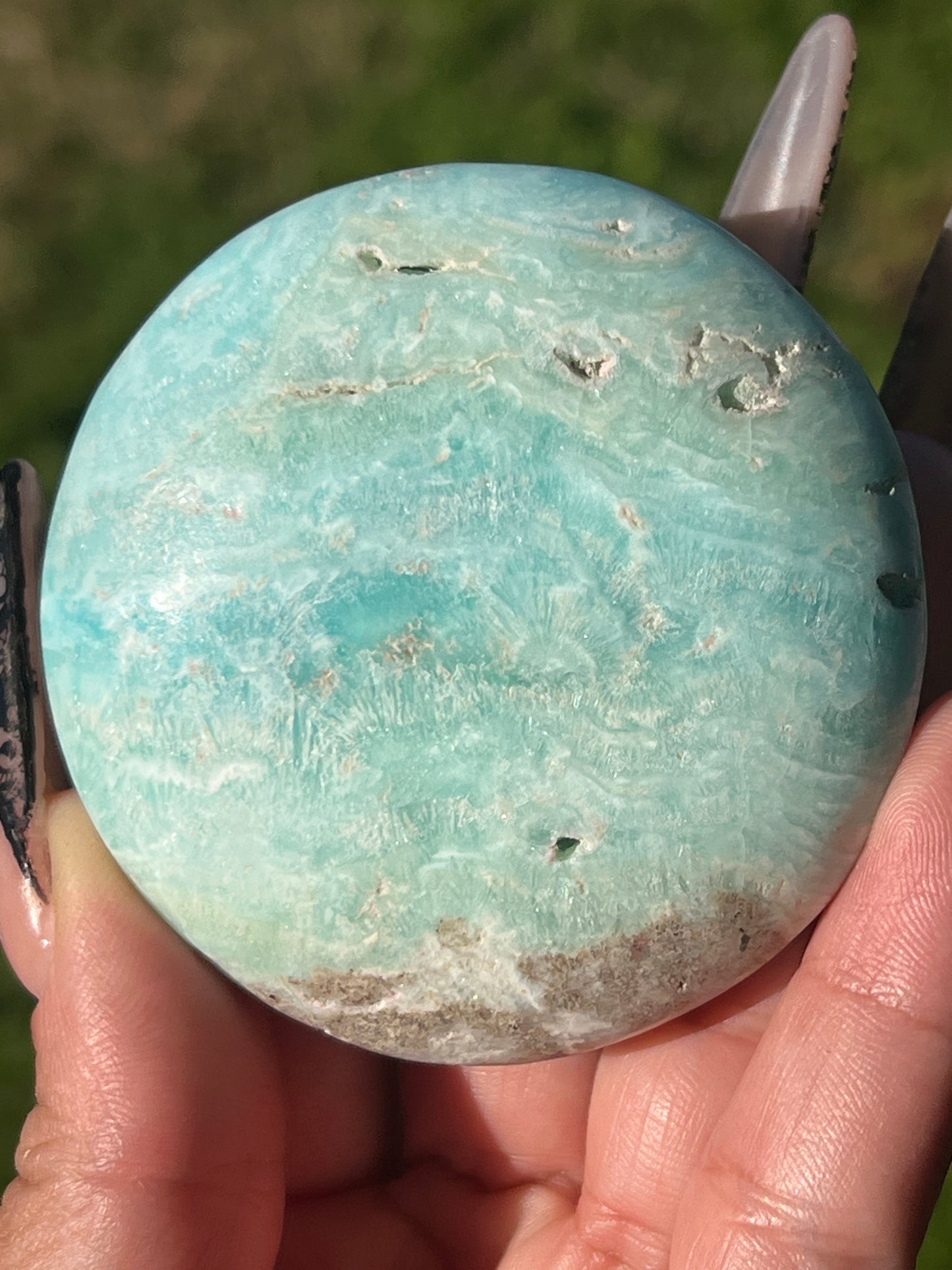 “Seafarer” Blue Aragonite Palm Stones