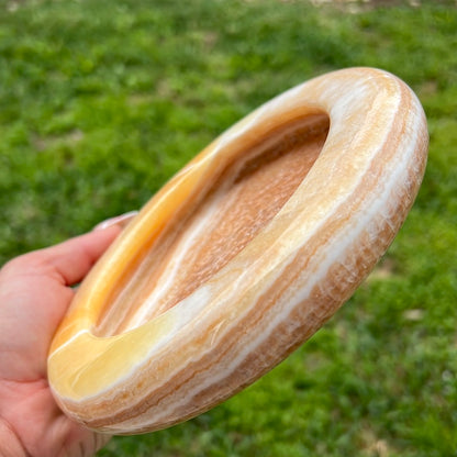 “Sunburst” Orange Calcite Dish/Bowl