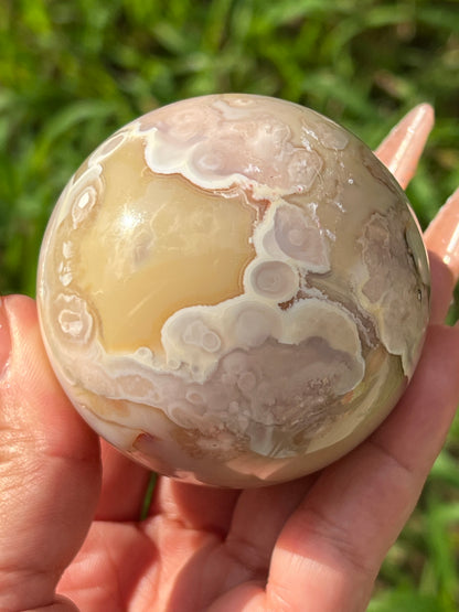 “Dream Flora” Pink Amethyst & Flower Agate Sphere