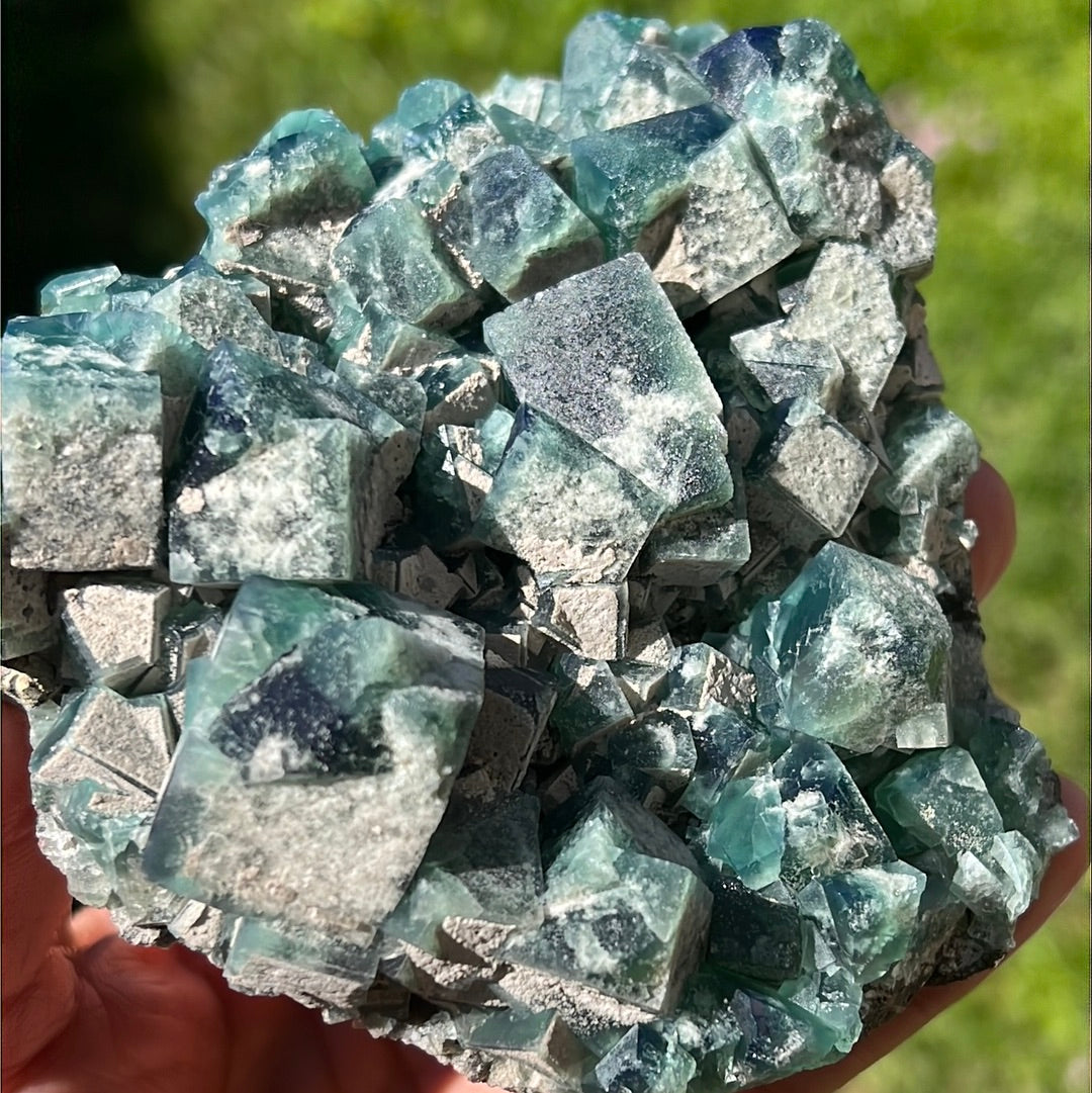 Large Heavy Metal English Fluorite Cluster HM-3